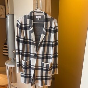 Elle Black and Cream Checkered Blazer